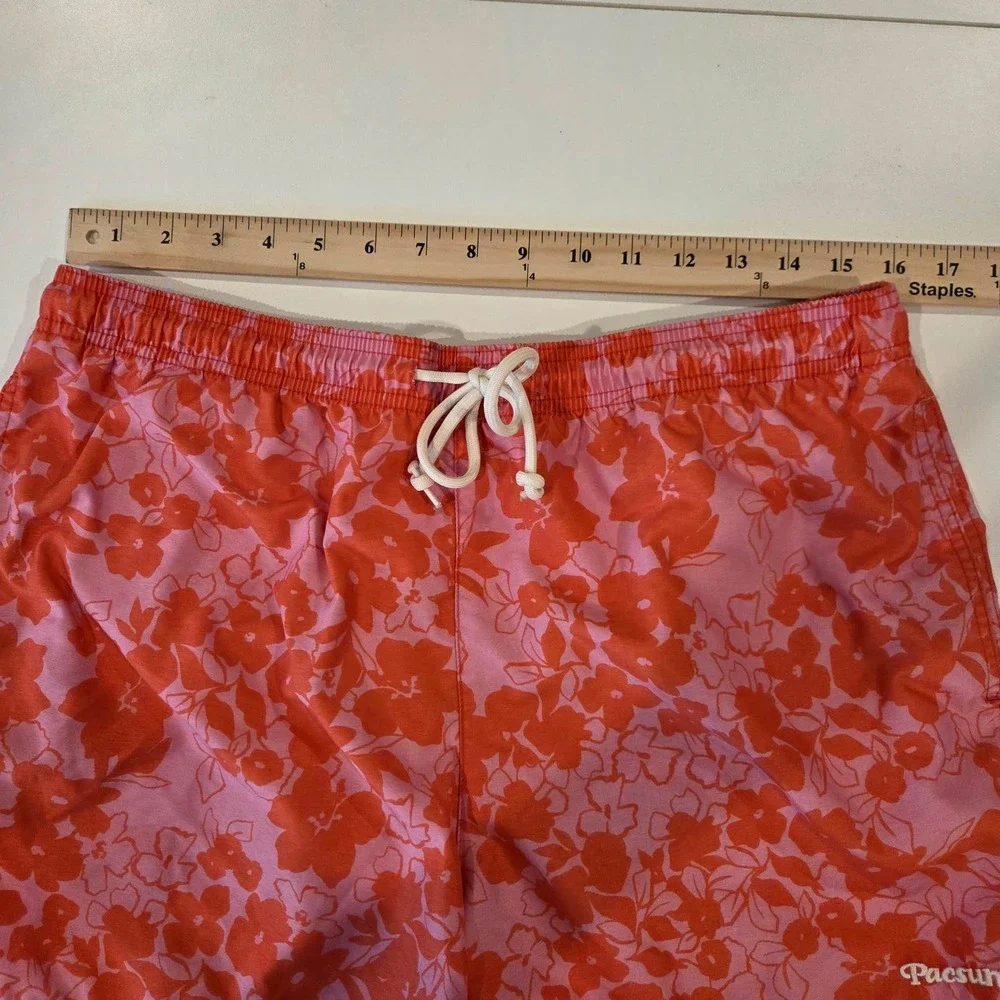 Pacsun‎ Men's Floral Swim Trunks Pink Orange Size Large